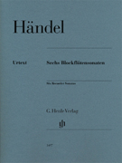 Handel Six Recorder Sonatas - Alto Recorder