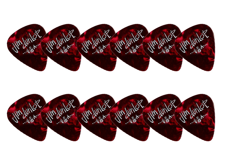 Dunlop 483P Celluloid Player's Pack - Heavy Red Pearl