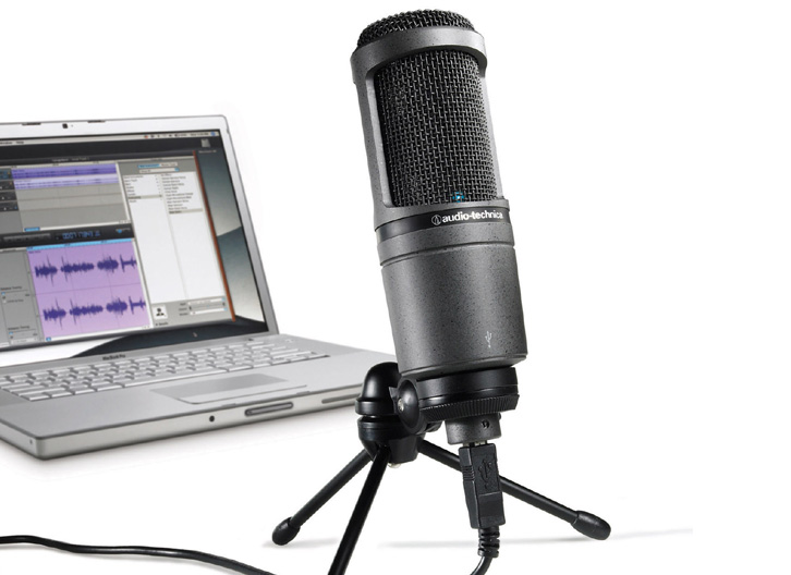 Audio-Technica AT2020 Side-Address Cardioid Condenser Microphone with USB Output