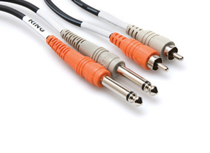 Hosa CPR-201 Dual 1/4" TS-M - Dual RCA-M Cable - 3'