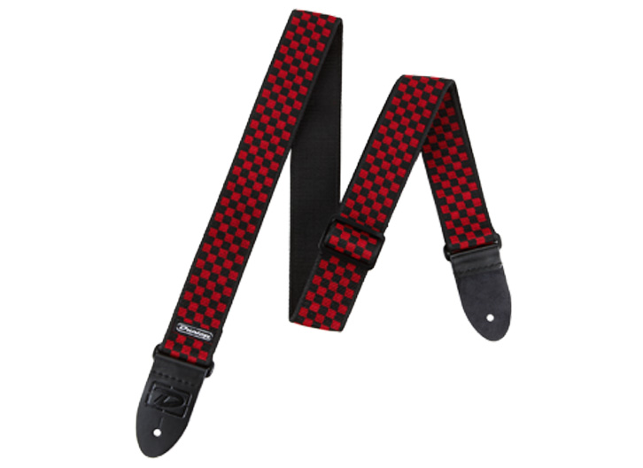 Dunlop D38 Classic Woven Strap - Red & Black Checkerboard