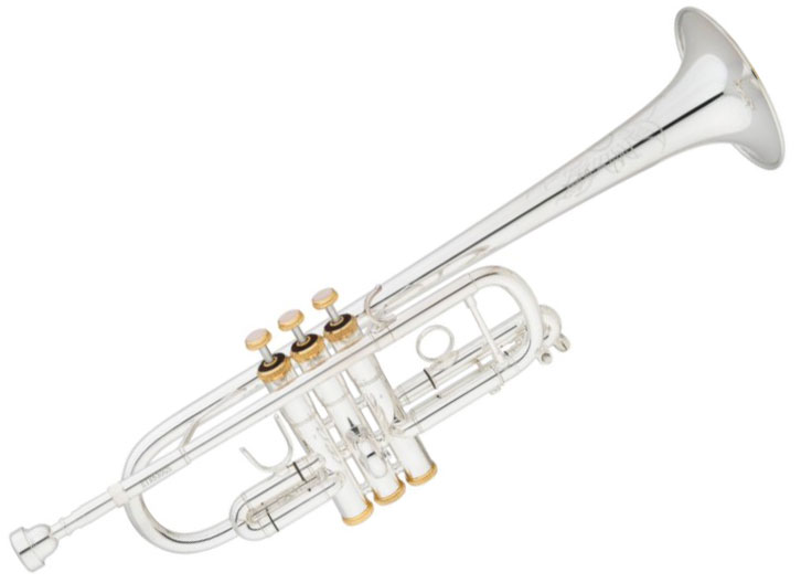 Eastman ETR530GS C Trumpet with Gold Brass Bell - Silver Plated