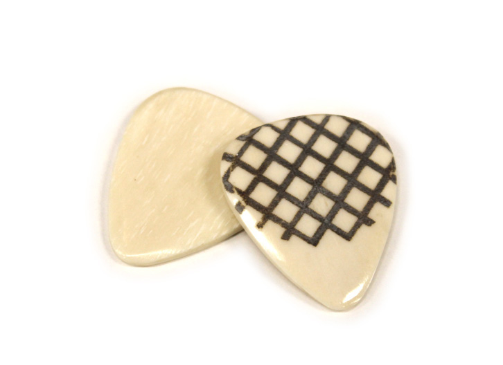 US Blues Artist Quality Guitar Pick with Engraved Grip - Organic Ivory