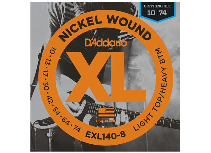 D'Addario EXL140-8 Nickel Wound 8-String Guitar Set - Light Top/Heavy Bottom