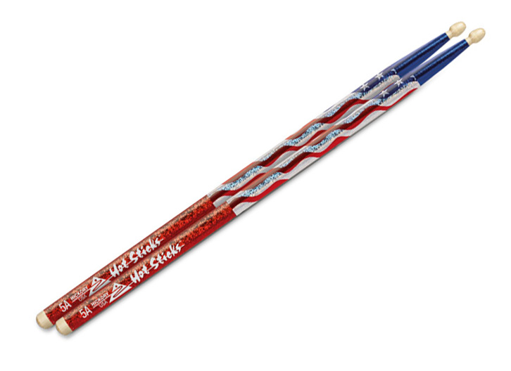 Hot Sticks Macrolus 5A Wood Tip Drum Stick Pair - American Flag