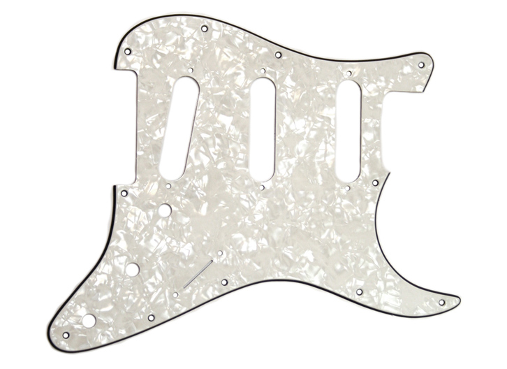 Allparts PG-0552-055 3-Ply Pickguard for Stratocaster - White Pearl