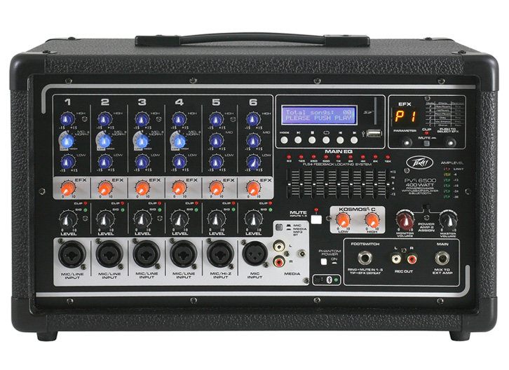 Peavey PVI6500 6ch 400W Powered Mixer with USB & Bluetooth