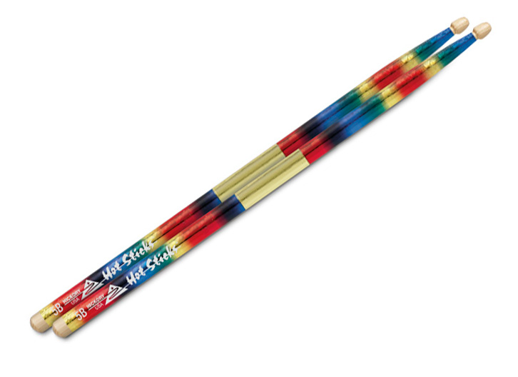 Hot Sticks Macrolus 5B Wood Tip Drum Stick Pair - Rainbow