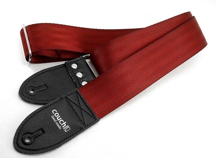 Couch Recycled Seatbelt Webbing Guitar Strap - Maroon