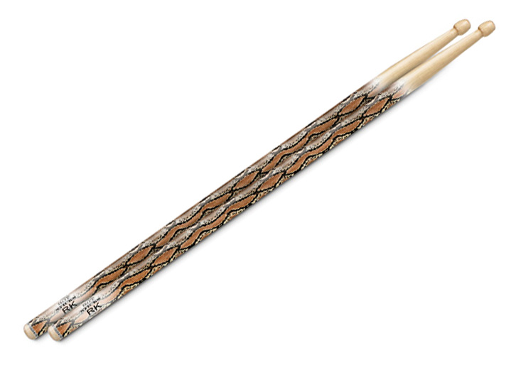 Hot Sticks Artisticks Rock Wood Tip Drum Stick Pair - Snake Skin