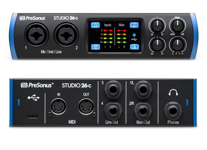Presonus Studio 26C 2x2 USB-C Audio Interface with StudioOne® Artist Software
