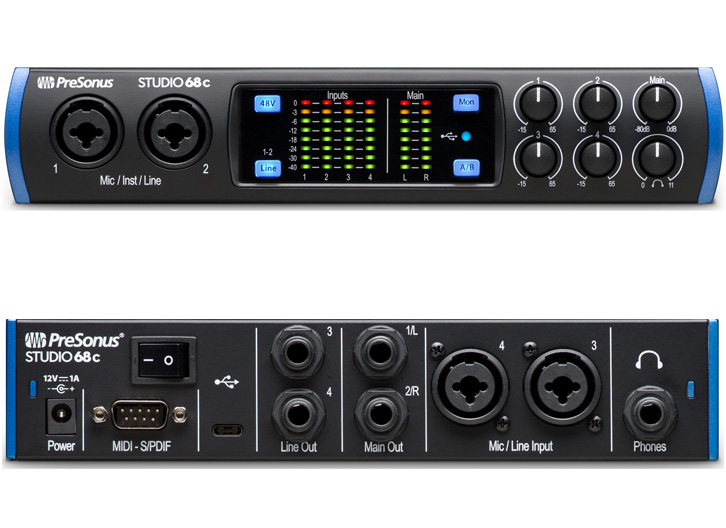 Presonus Studio 68C 4x4 USB-C Recording Interface with StudioOne® Artist Software