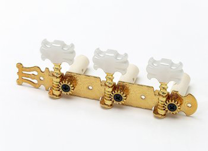 Allparts TK-0125-002 Classical Tuner Set with Butterfly Buttons (3 x 3) - Gold