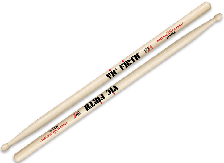 Vic Firth Classic Metal Wood Tip Drum Stick Pair